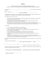 Document preview: Agenda A Renonciation Au Droit a Une Rente Reversible De 60 % En Vertu De La Loi Du Manitoba Sur Les Regimes De Pension Agrees Collectifs - Manitoba, Canada (French)