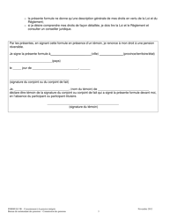 Forme 5B Consentement a La Pension Integree - Manitoba, Canada (French), Page 3