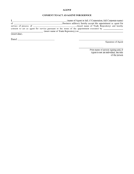 Form 91-507F2 Trade Repository Submission to Jurisdiction and Appointment of Agent for Service of Process - Manitoba, Canada, Page 2