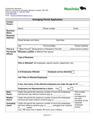 Averaging Permit Application - Manitoba, Canada, Page 2