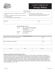 Customer Application for Energy Rebate - Prince Edward Island, Canada, Page 2