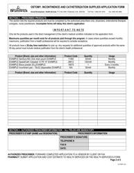 Ostomy, Incontinence and Catheterization Supplies Application Form - New Brunswick, Canada, Page 2