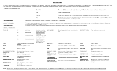 Form 78-9891E International Registraton Plan (Frp) Irp (2) - Vehicle Information - New Brunswick, Canada, Page 2