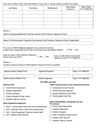 Form 51-08-07 Application for a Child Protection Clearance Check - Newfoundland and Labrador, Canada, Page 2