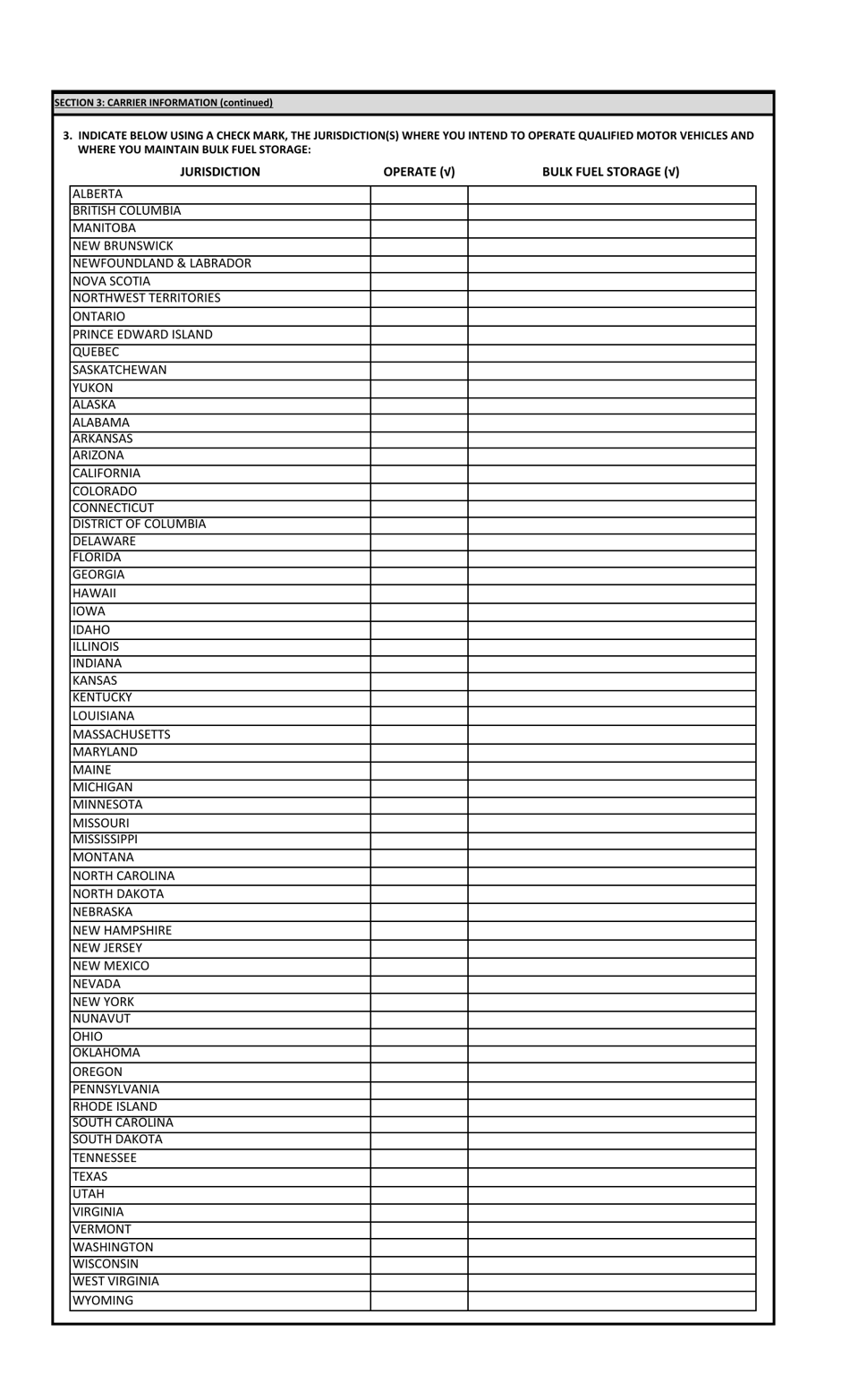 Application for Registration - Interjurisdictional Carriers - International Fuel Tax Agreement (Ifta) - Newfoundland and Labrador, Canada, Page 2