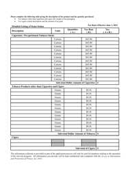 Application for Refund of Tobacco Tax - Newfoundland and Labrador, Canada, Page 2