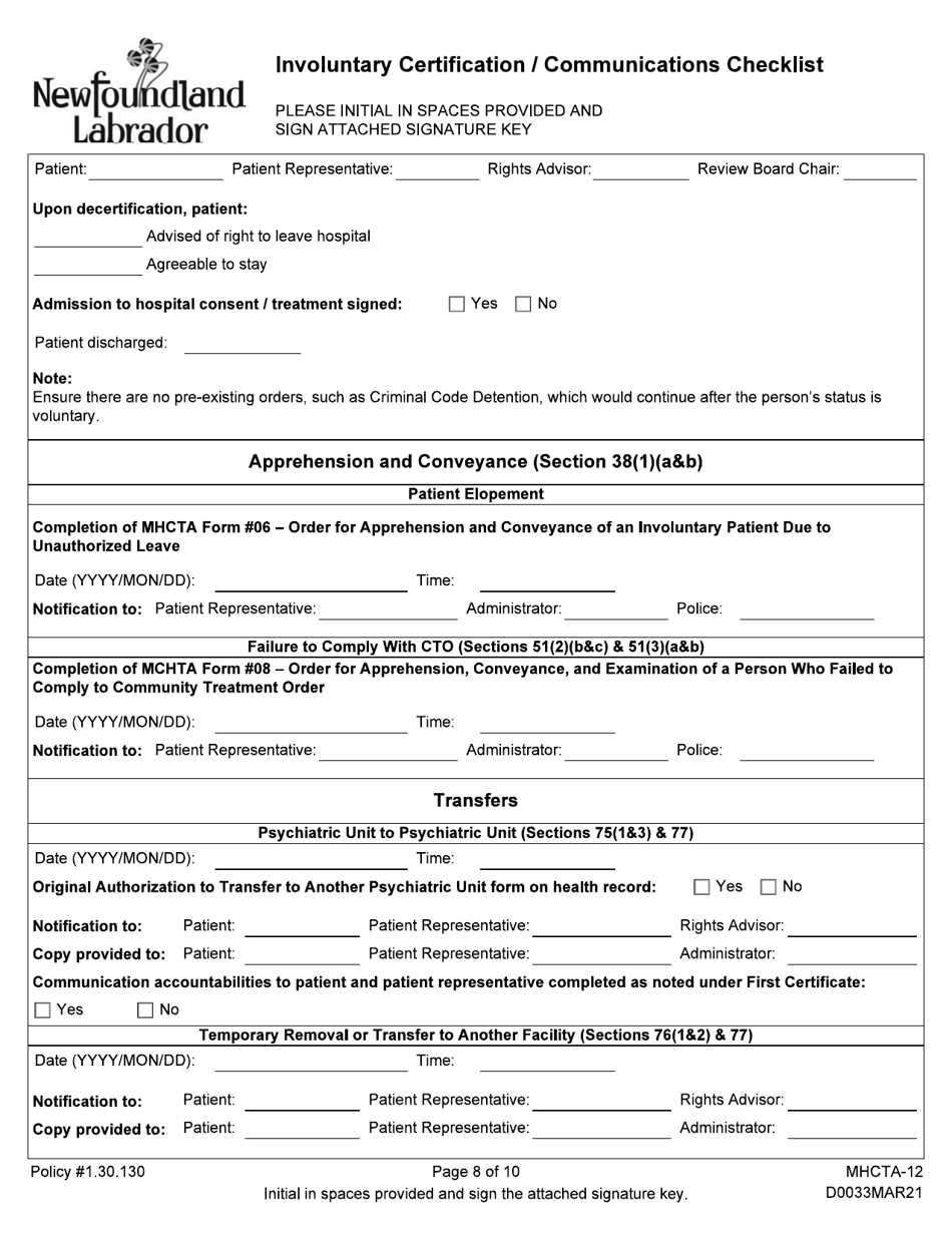 Form MHCTA-12 - Fill Out, Sign Online and Download Fillable PDF ...