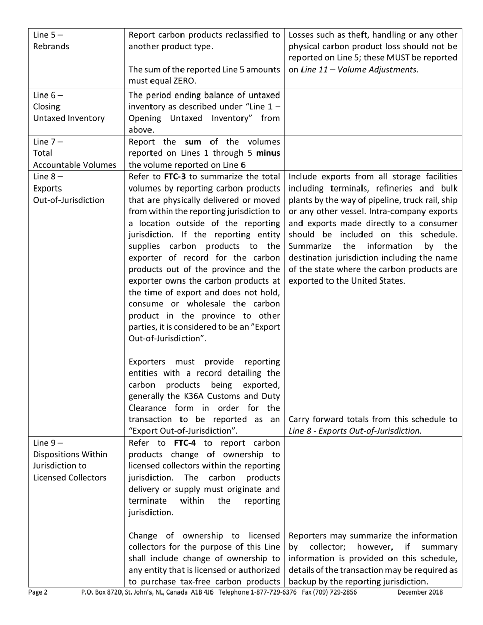 Blank Return - Carbon Industrial Facilities (Emitter) Tax - Newfoundland and Labrador, Canada, Page 11