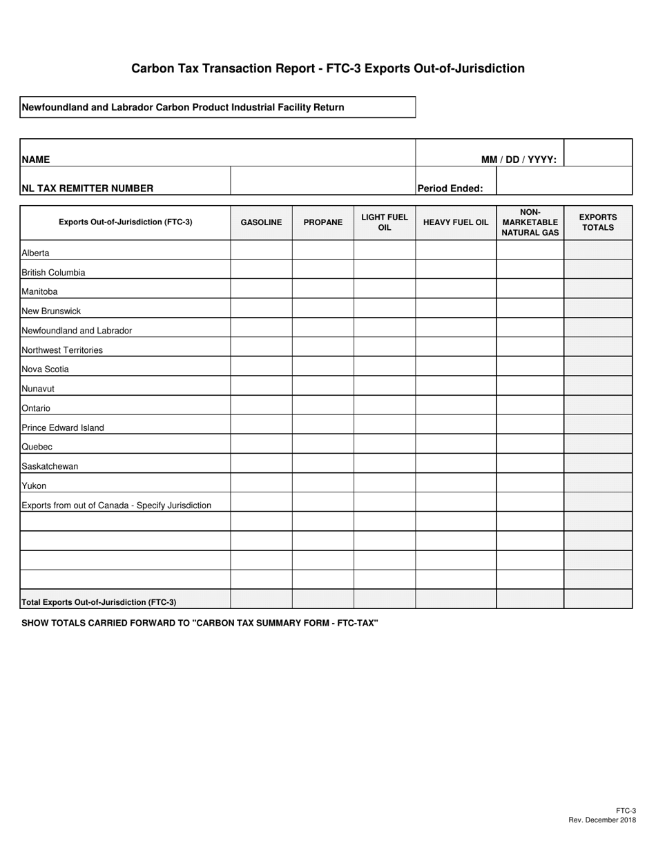 Blank Return - Carbon Industrial Facilities (Emitter) Tax - Newfoundland and Labrador, Canada, Page 6