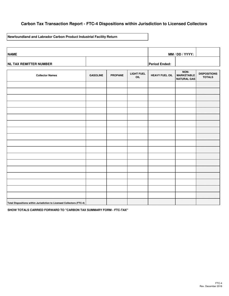 Blank Return - Carbon Industrial Facilities (Emitter) Tax - Newfoundland and Labrador, Canada, Page 7