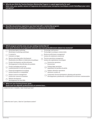 Form NWT8977 Tourism Business Mentorship Program - Mentee Application Form - Northwest Territories, Canada (English/French), Page 2
