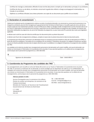 Form NTNP-03 Liste De Controle Pour La Categorie Entrepreneur - Northwest Territories, Canada, Page 2