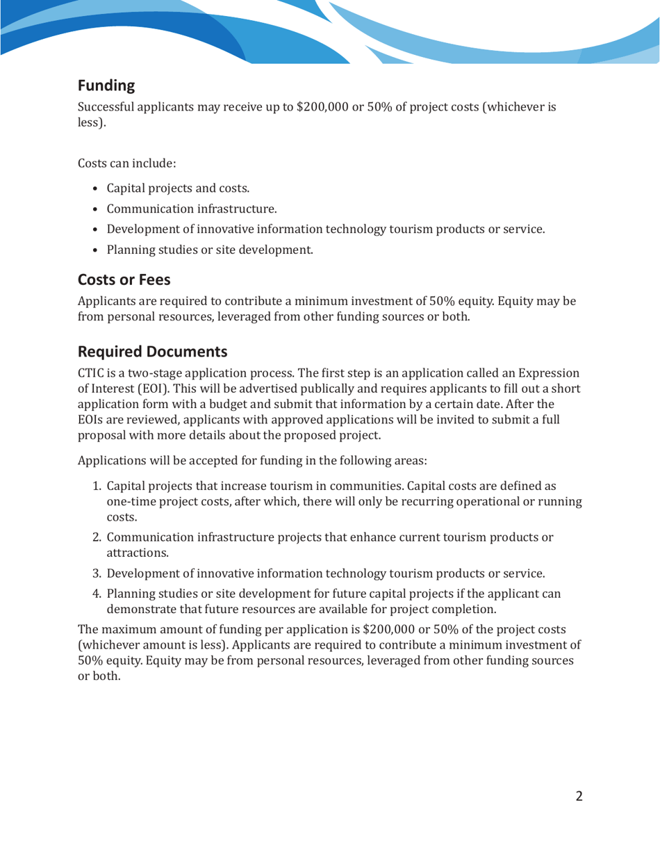 Form NWT9018 Community Tourism Infrastructure Contribution - Expression of Interest - Northwest Territories, Canada (English / French), Page 4