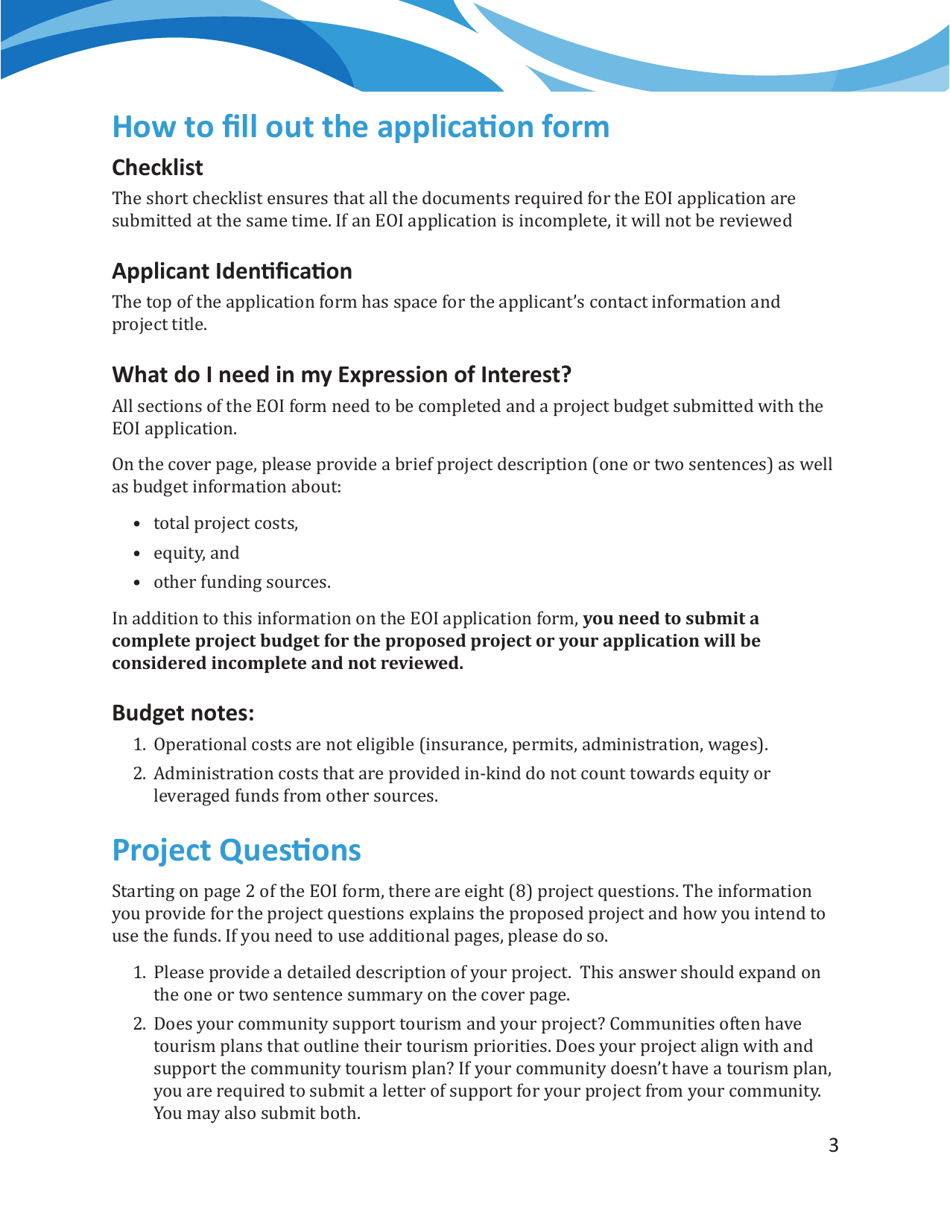 Form NWT9018 Community Tourism Infrastructure Contribution - Expression of Interest - Northwest Territories, Canada (English / French), Page 5