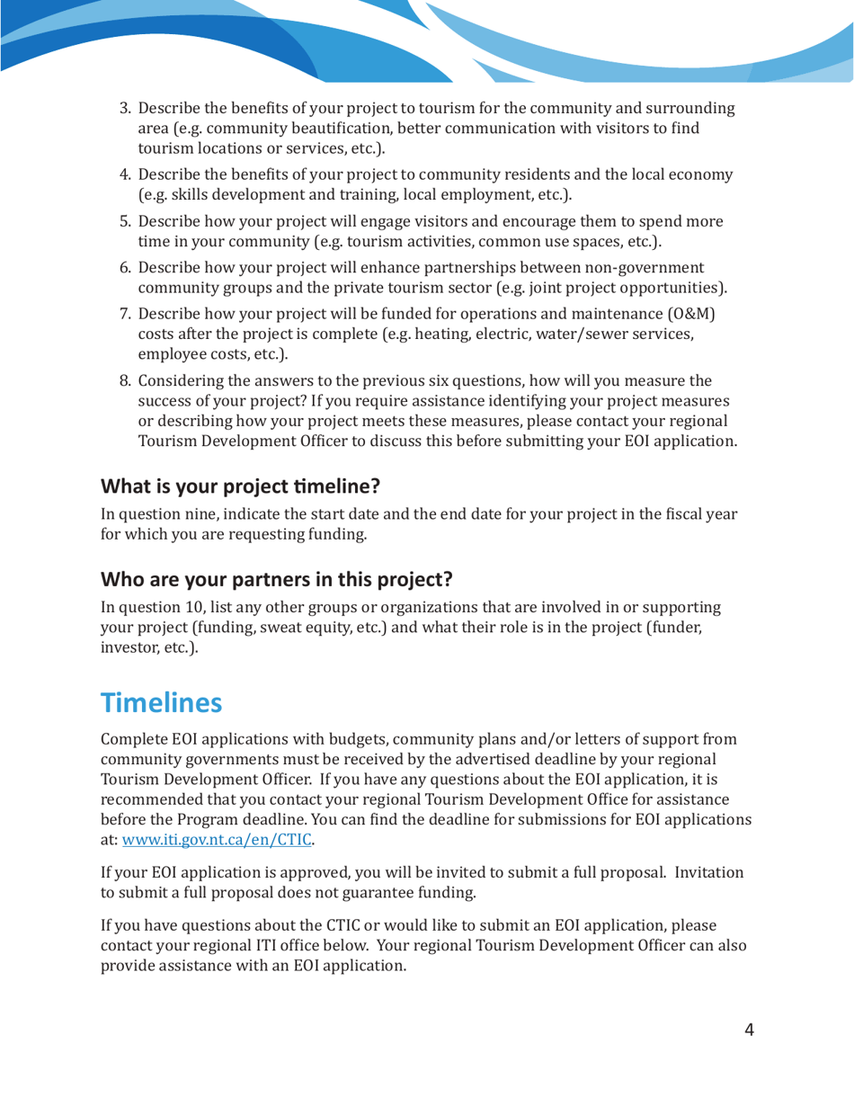 Form NWT9018 Community Tourism Infrastructure Contribution - Expression of Interest - Northwest Territories, Canada (English / French), Page 6