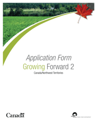 Document preview: Application Form Growing Forward 2 - Northwest Territories, Canada