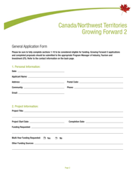Application Form Growing Forward 2 - Northwest Territories, Canada, Page 2