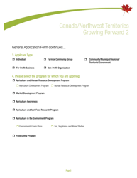Application Form Growing Forward 2 - Northwest Territories, Canada, Page 3