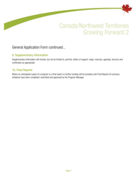 Application Form Growing Forward 2 - Northwest Territories, Canada, Page 5