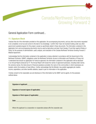 Application Form Growing Forward 2 - Northwest Territories, Canada, Page 6