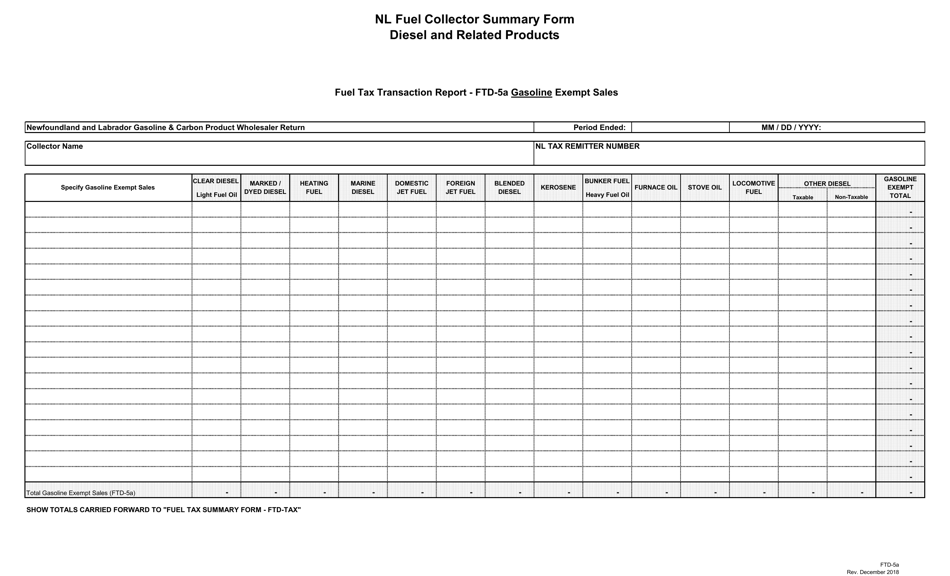 Blank Return Gasoline and Carbon Wholesaler Tax - Newfoundland and Labrador, Canada, Page 17