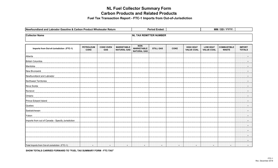 Blank Return Gasoline and Carbon Wholesaler Tax - Newfoundland and Labrador, Canada, Page 20