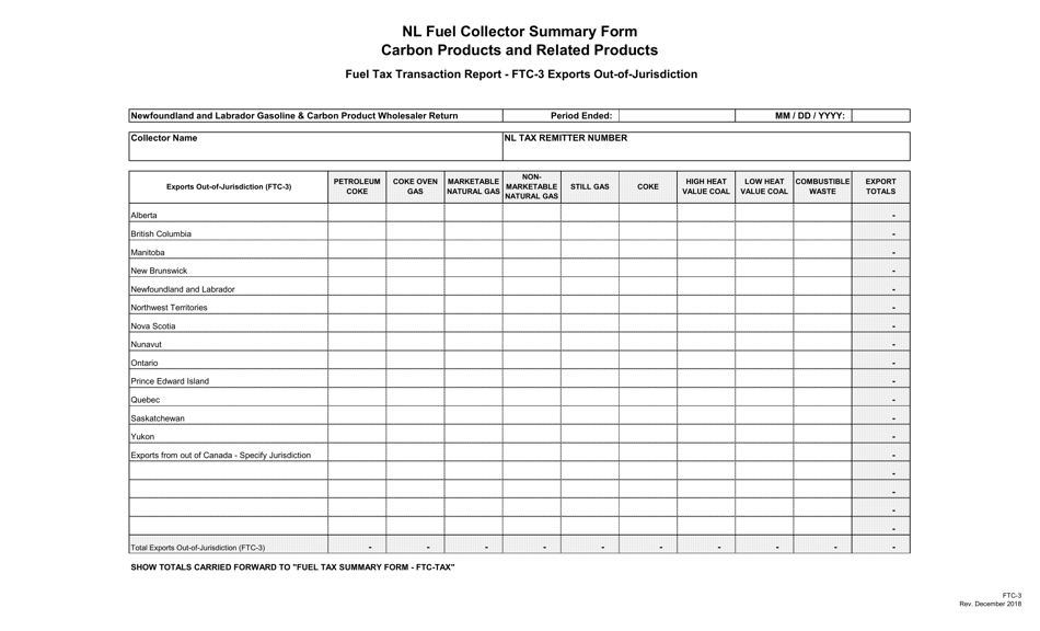 Blank Return Gasoline and Carbon Wholesaler Tax - Newfoundland and Labrador, Canada, Page 22