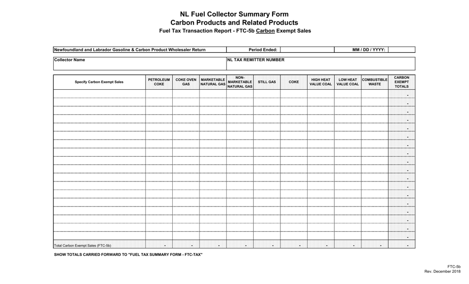 Blank Return Gasoline and Carbon Wholesaler Tax - Newfoundland and Labrador, Canada, Page 25