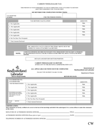Blank Return Gasoline and Carbon Wholesaler Tax - Newfoundland and Labrador, Canada, Page 3
