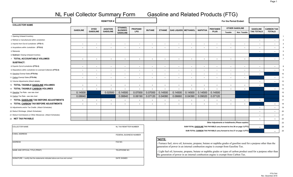 Blank Return Gasoline and Carbon Wholesaler Tax - Newfoundland and Labrador, Canada, Page 5