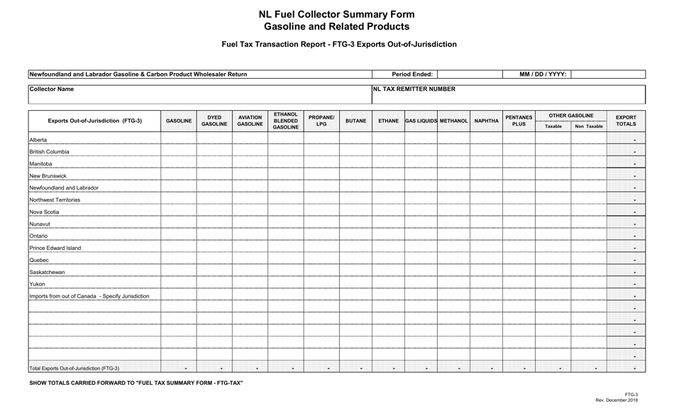 Blank Return Gasoline and Carbon Wholesaler Tax - Newfoundland and Labrador, Canada, Page 8