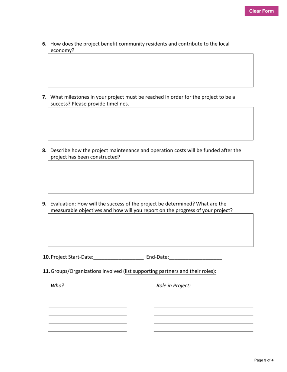 Community Tourism Infrastructure Contribution Program Expressions of Interest Application - Northwest Territories, Canada, Page 3