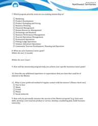 Tourism Business Mentorship Program Mentee Application Form (Stream 1) - Northwest Territories, Canada, Page 2