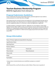 Document preview: Tourism Business Mentorship Program Mentee Application Form (Stream 2) - Northwest Territories, Canada