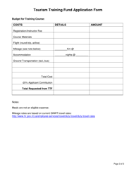 Tourism Training Fund Application Form - Northwest Territories, Canada, Page 3