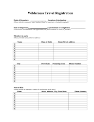 Wilderness Travel Registration - Northwest Territories, Canada, Page 2