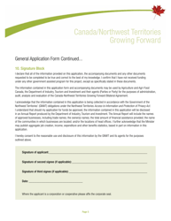 Growing Forward General Application Form - Northwest Territories, Canada, Page 5
