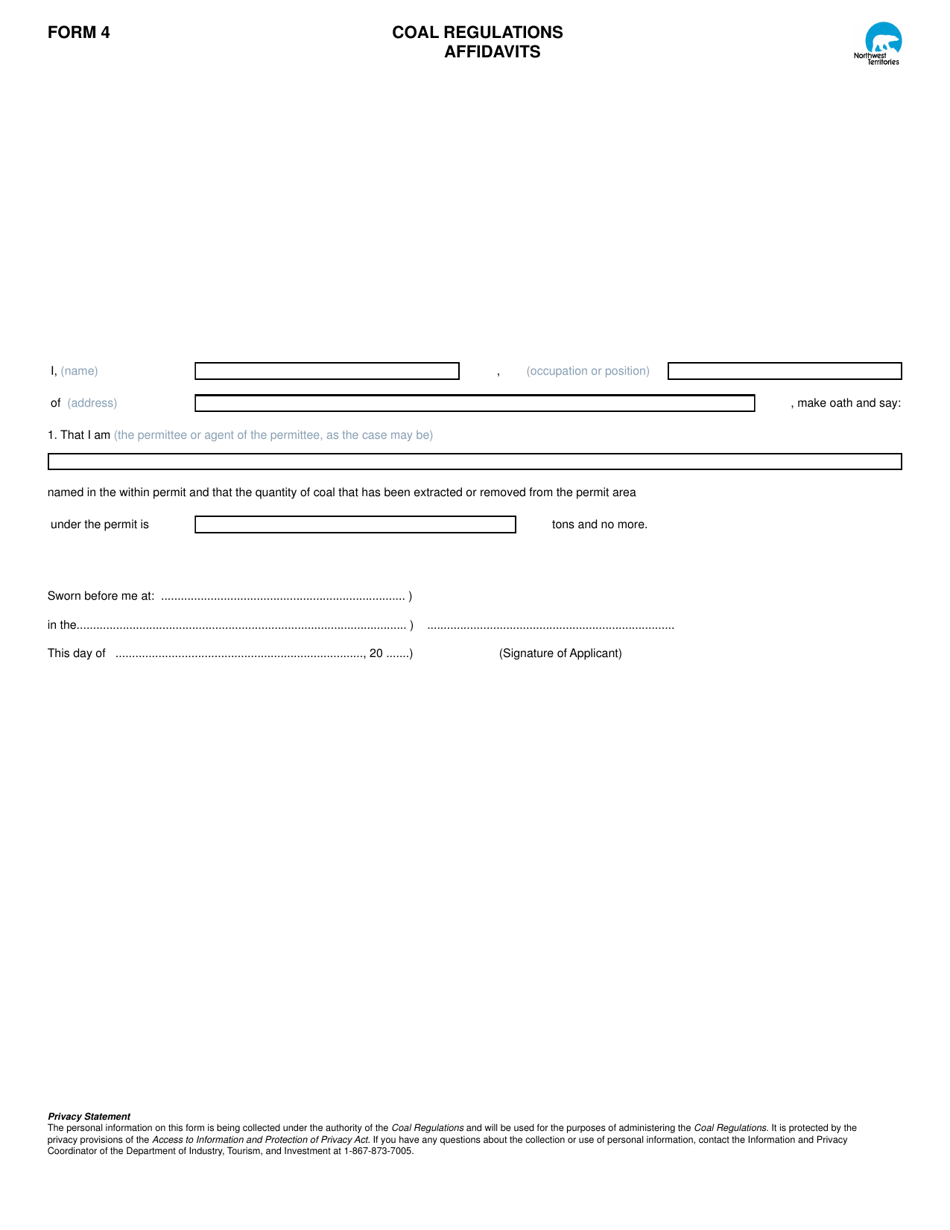 Form Fill Out Sign Online And Download Fillable Pdf Northwest Territories Canada