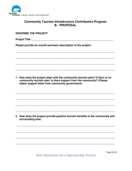 Community Tourism Infrastructure Contribution Program Application - Northwest Territories, Canada, Page 2