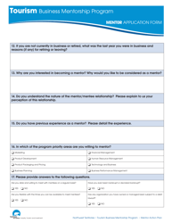 Mentor Application Form - Northwest Territories, Canada, Page 3