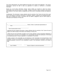 Application for an Amendment to a Tourism Operator Licence Under the Tourism Act - Northwest Territories, Canada, Page 3