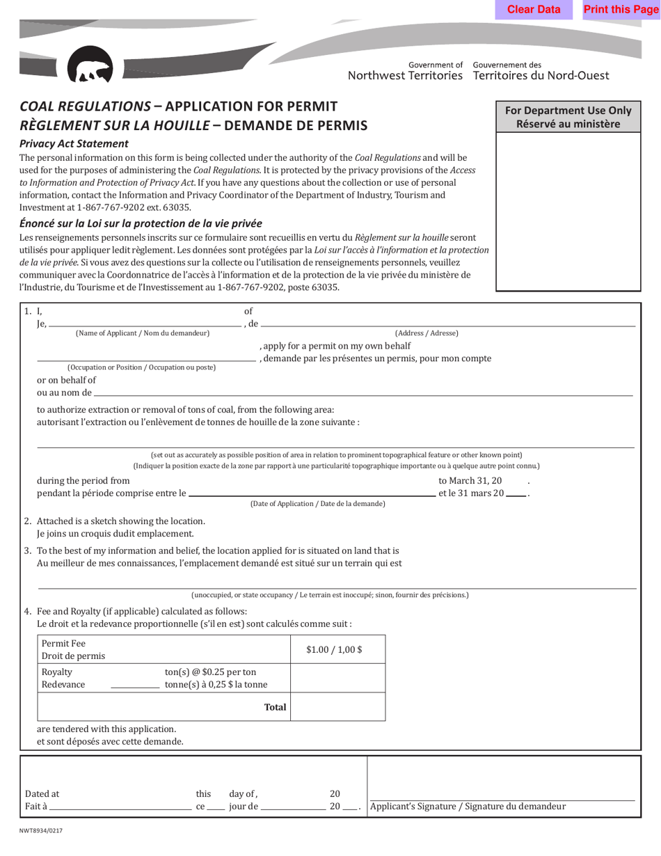 Form 2 (NWT8934) - Fill Out, Sign Online and Download Fillable PDF ...