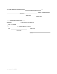 Form 77 Order to Register Foreign Judgment - British Columbia, Canada, Page 2