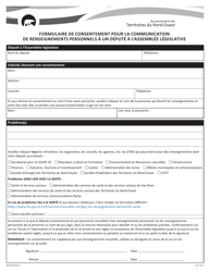 Form NWT9194 Consent for Disclosure of Personal Information to a Member of the Legislative Assembly (Mla) - Northwest Territories, Canada (English/French), Page 3