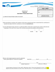 Document preview: Notice of Enactment of New Constitution - Northwest Territories, Canada