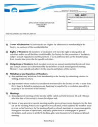 Application for Incorporation - Northwest Territories, Canada, Page 2