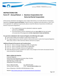 Document preview: Instructions for Form 27 Extra-territorial Annual Return - Northwest Territories, Canada