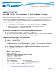Document preview: Instructions for Form 01 Articles of Incorporation - Northwest Territories, Canada