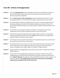 Instructions for Form 08 Articles of Amalgamation - Northwest Territories, Canada, Page 2