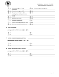 Schedule A Summary of Design and Field Review Assignments - Northwest Territories, Canada, Page 4
